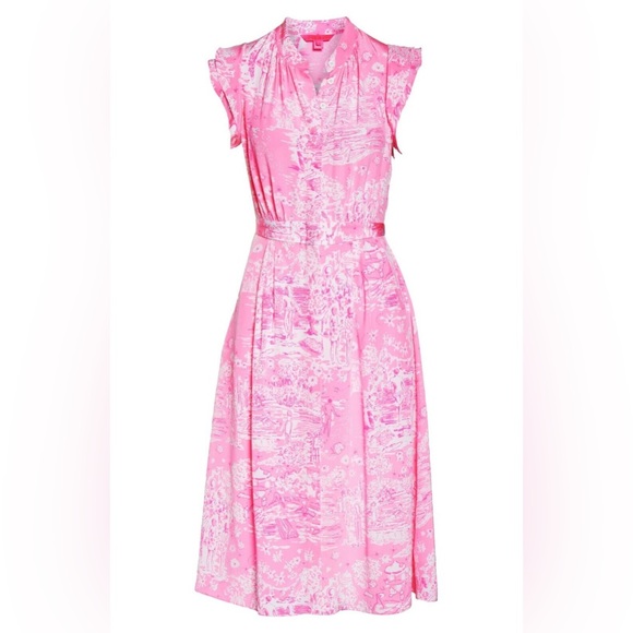 NWT Lilly Pulitzer Palm Beach Silk Midi Dress - Picture 4 of 16